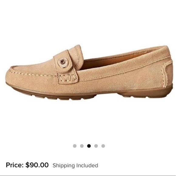 Coach Sz 10 Flash Loafer Slip on Suede Tan Brown - Picture 1 of 2